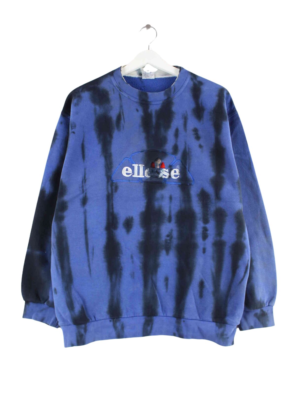 Ellesse 90s Vintage Embroidered Tie Dye Sweater Blau M (front image)