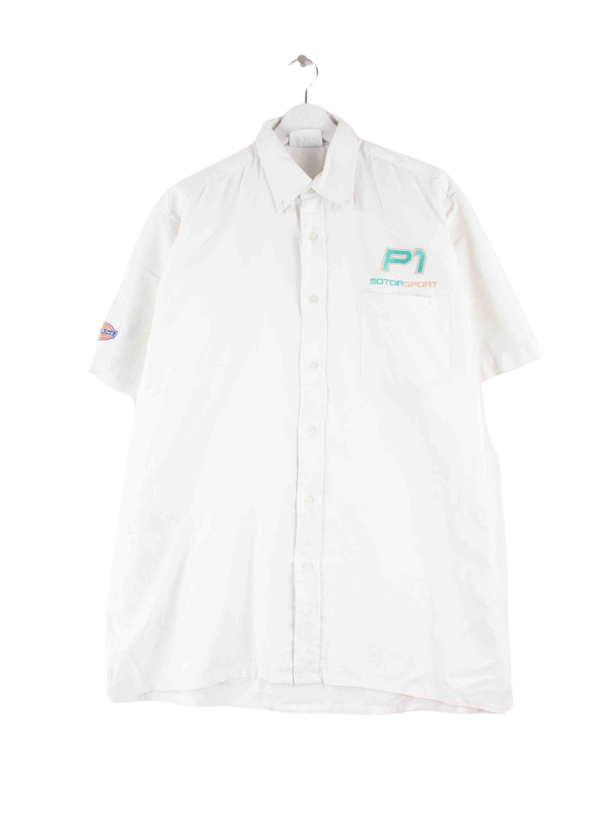 Dickies 90s Vintage P1 Motorsport Embroidered Hemd Weiß L (front image)