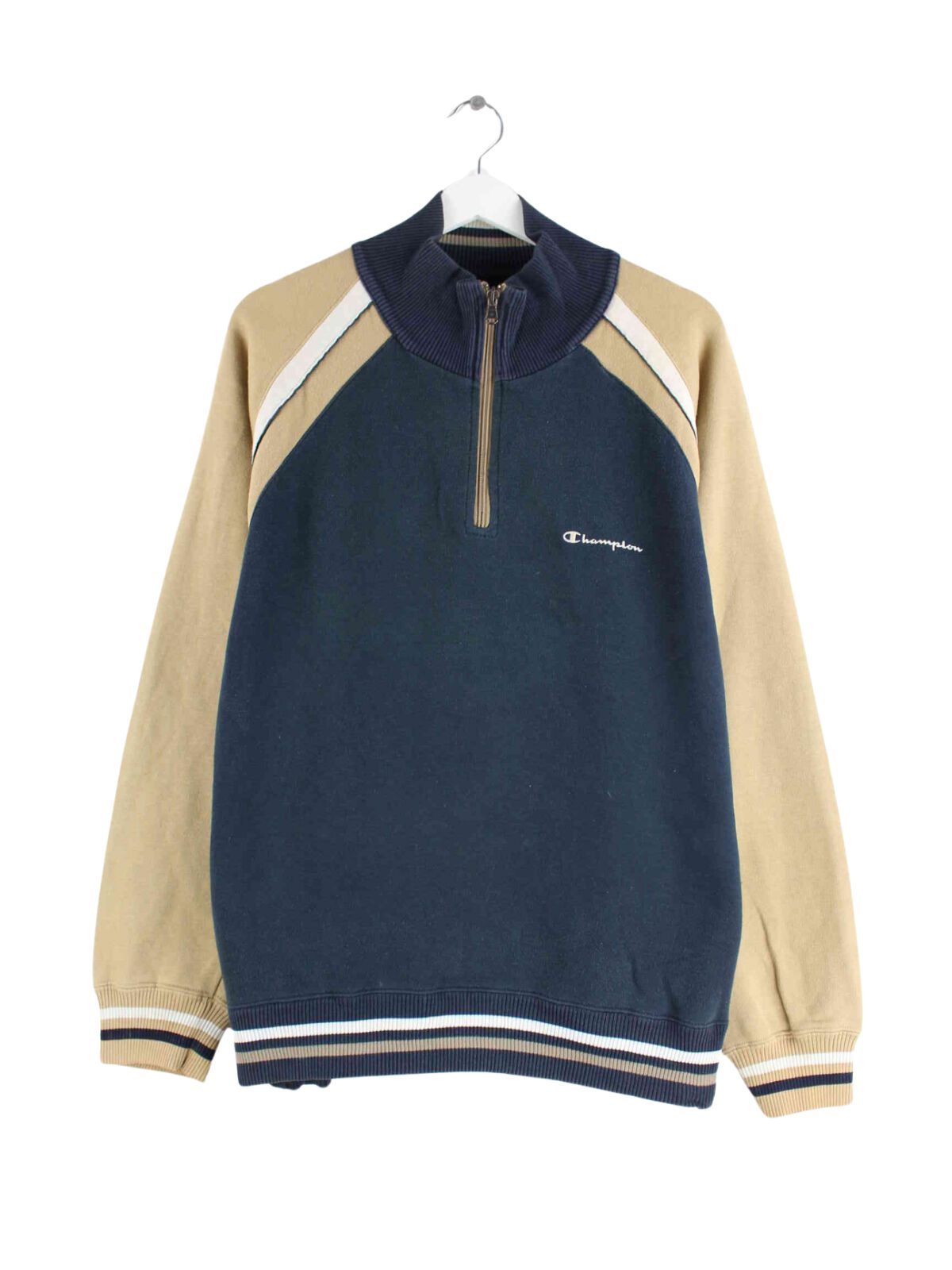 Champion y2k Embroidered Half Zip Sweatjacke Blau M (front image)