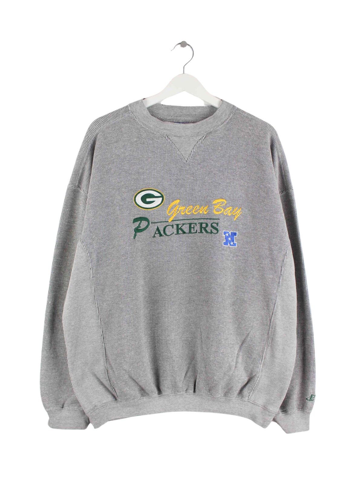 Logo Athletic 90s Vintage NFL Green Bay Packers Embroidered Sweater Grau XL (front image)