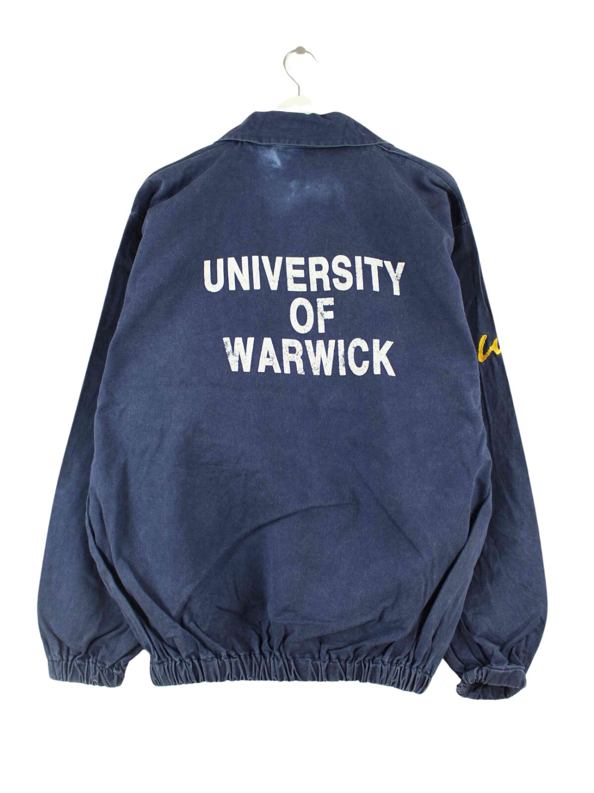 Vintage 90s University Warwick Embroidered Jacke Blau L (back image)