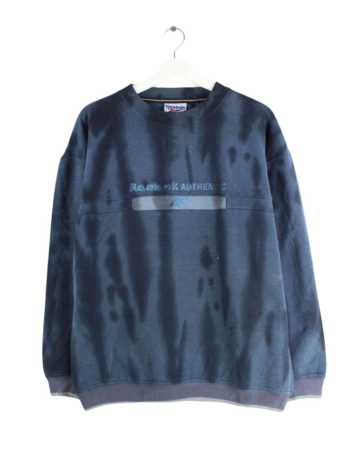 Reebok 90s Vintage Embroidered Tie Die Sweater Blau M (front image)