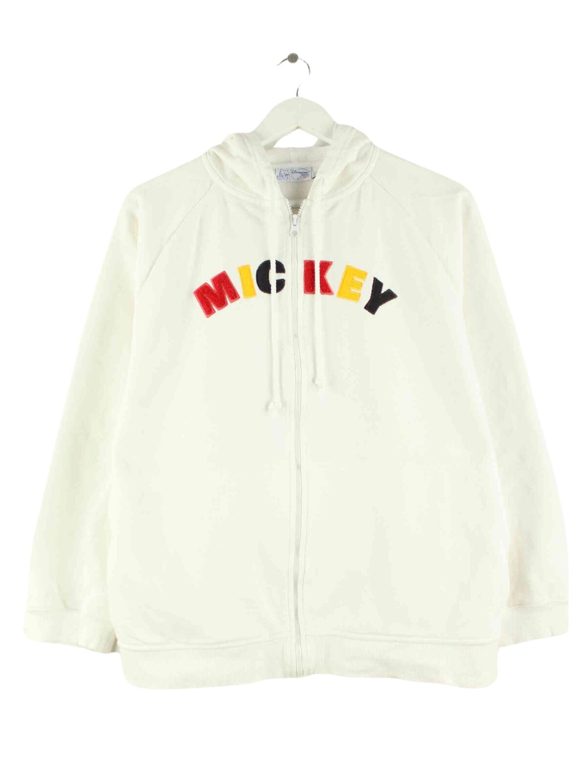 Disney Damen Embroidered Mickey Mouse Zip Hoodie Weiß L (front image)