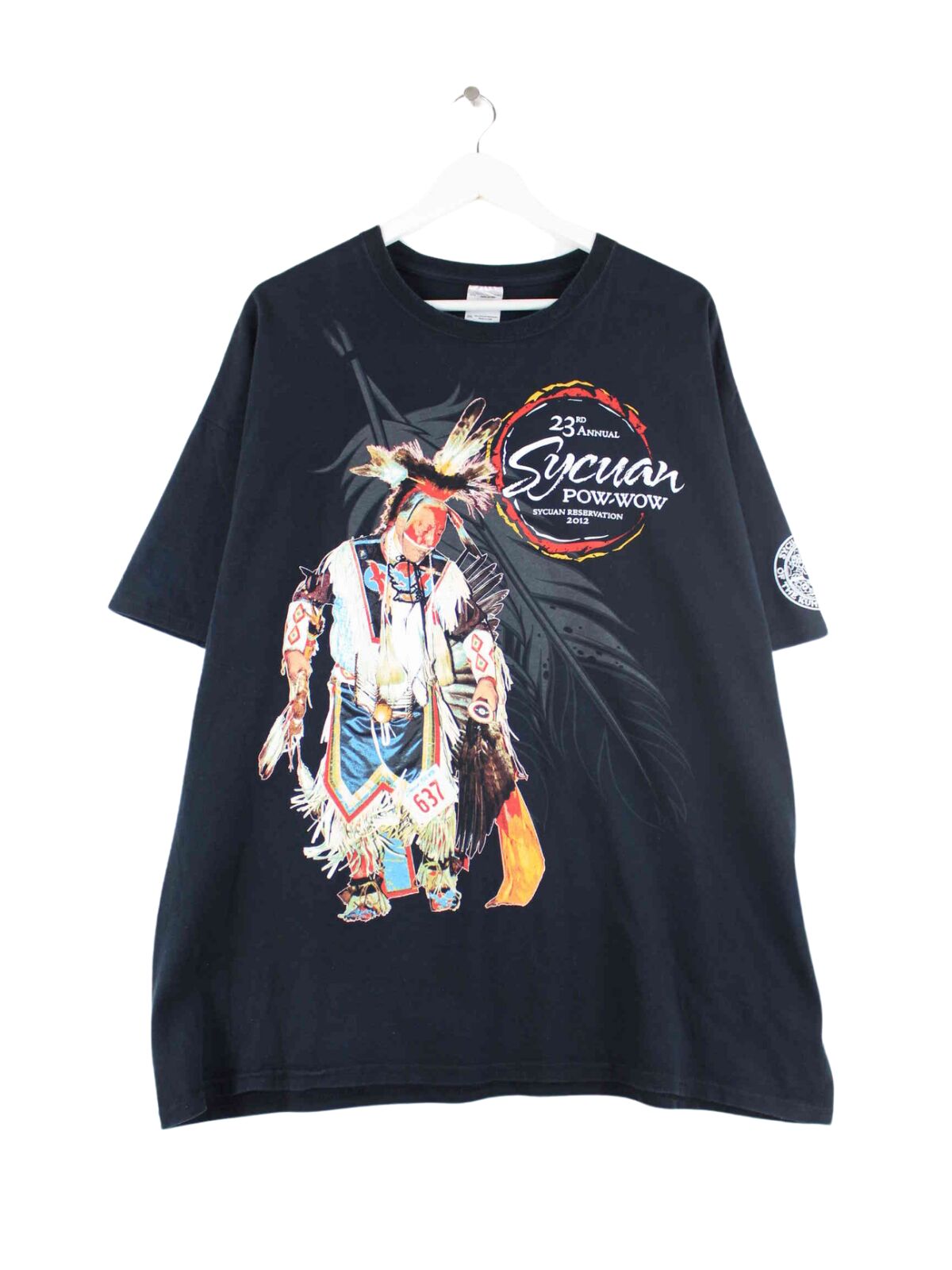 Gildan Indiana Print T-Shirt Schwarz XXL (front image)