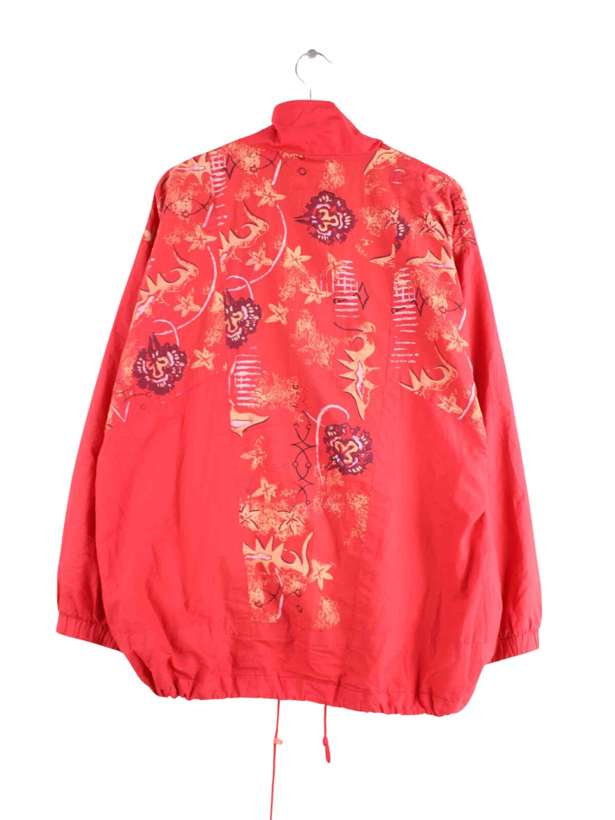 Vintage 80s Crazy Pattern Trainingsjacke Rot XL (back image)