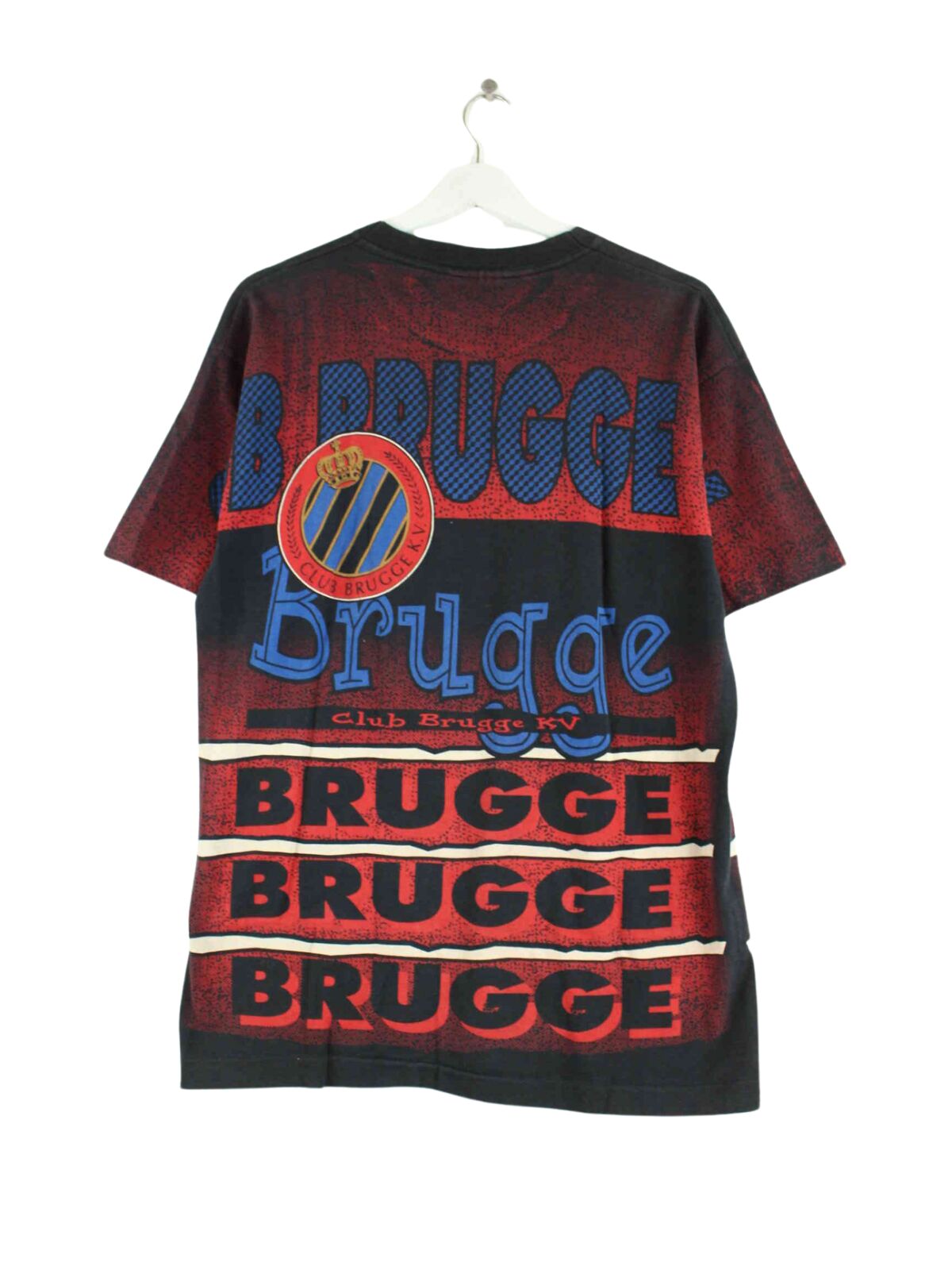 Nutmeg 90s Vintage Brugge KV Print Single Stitch T-Shirt Schwarz M (back image)