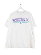 Vintage 90s Washington D.C. Print Single Stitch T-Shirt Beige L (front image)