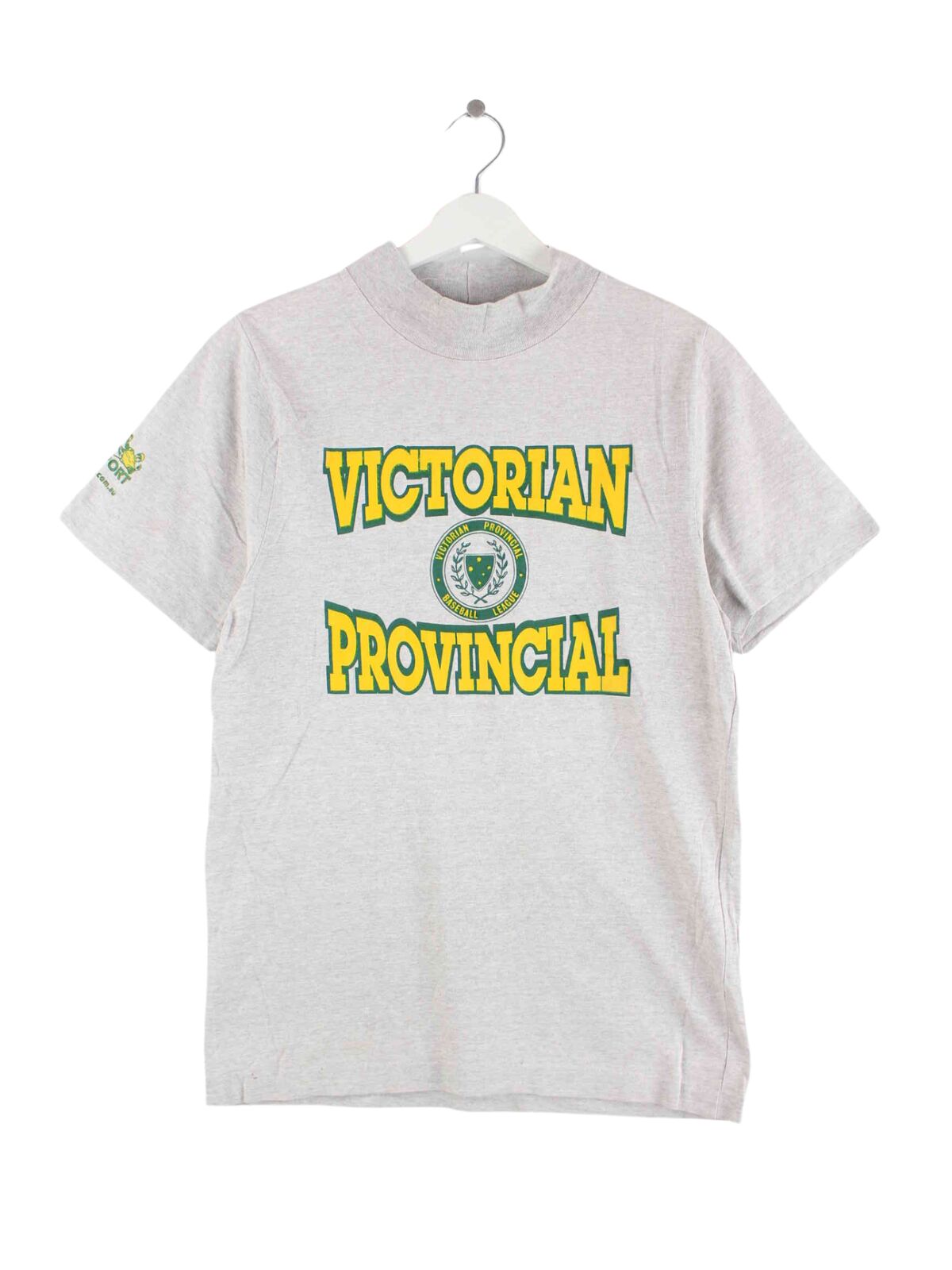 Vintage 80s Victorian Provincial Baseball Single Stitch T-Shirt Grau S (front image)