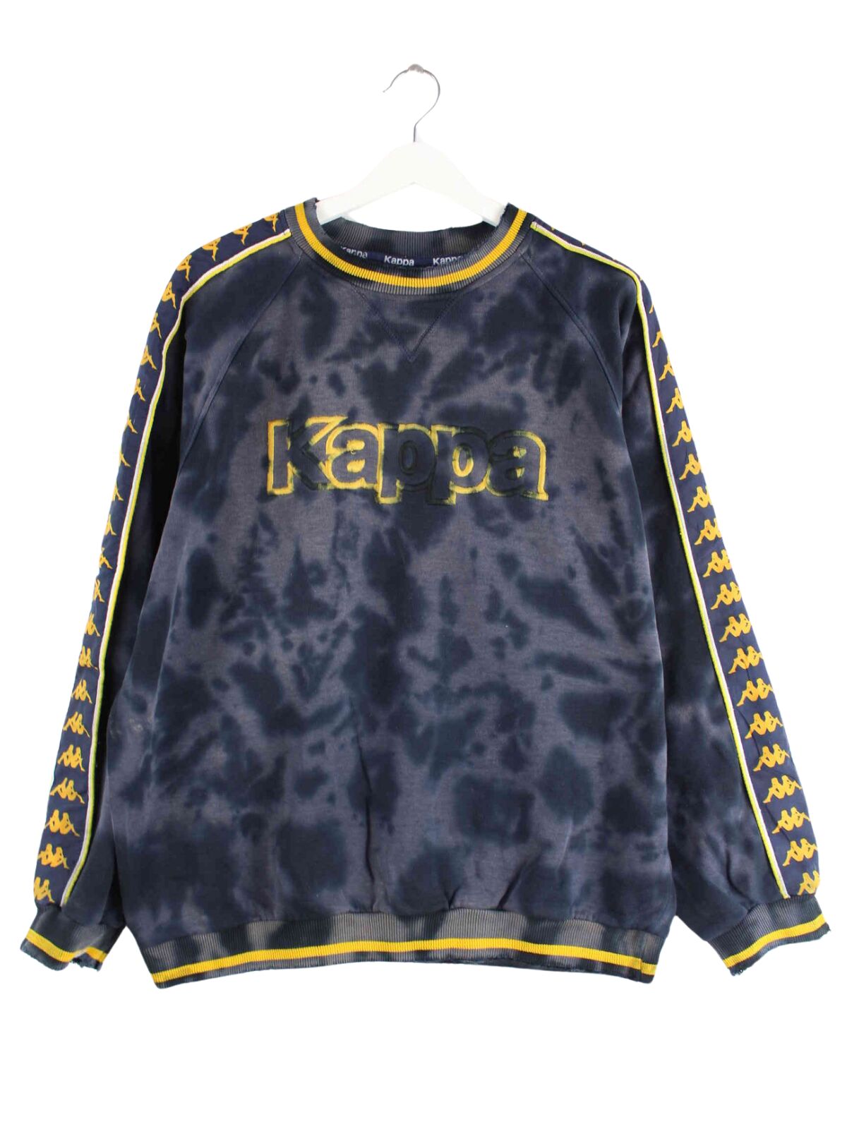 Kappa 90s Vintage Embroidered Tie Dye Sweater Grau M (front image)