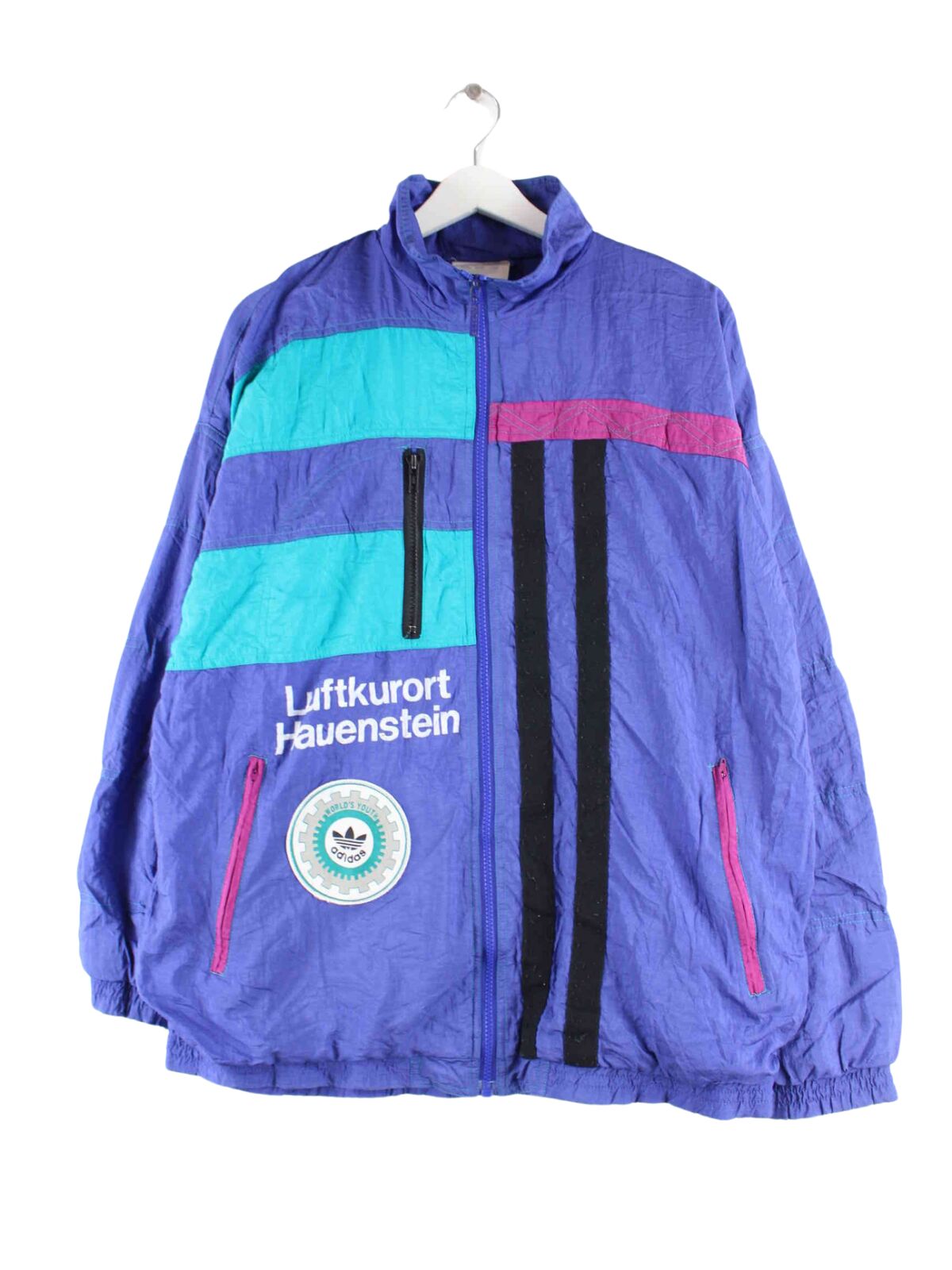 Adidas 80s Vintage Worlds Youth Trainingsjacke Lila L (front image)