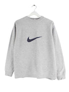 Nike Damen 90s Vintage Big Swoosh Sweater Grau S (front image)