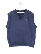 Lacoste 90s Vintage V-Neck Pullunder Blau XL (front image)