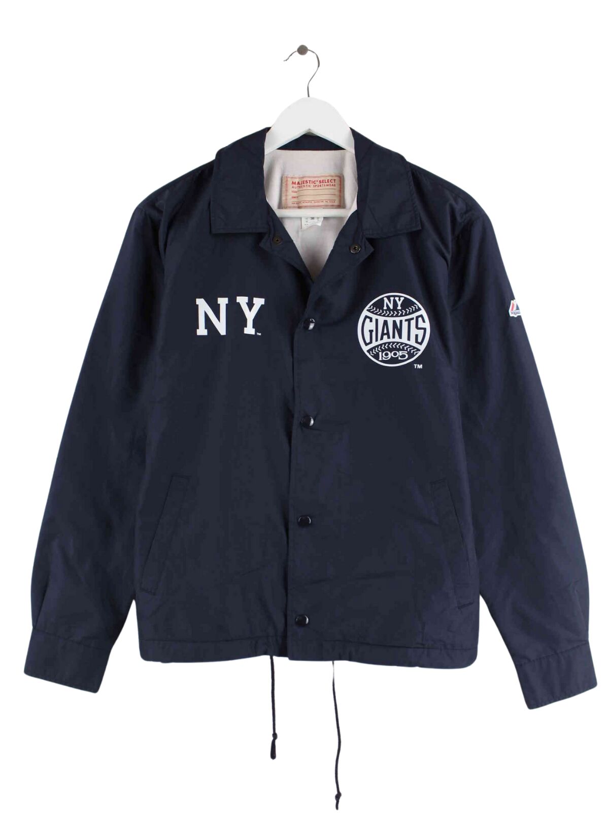 Majestic 90s Vintage NY Giants Print Jacke Blau S (front image)