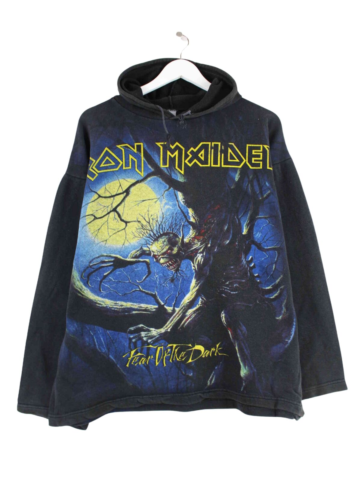 Vintage 90s Iron Maiden Graphic Print Hoodie Schwarz M (front image)