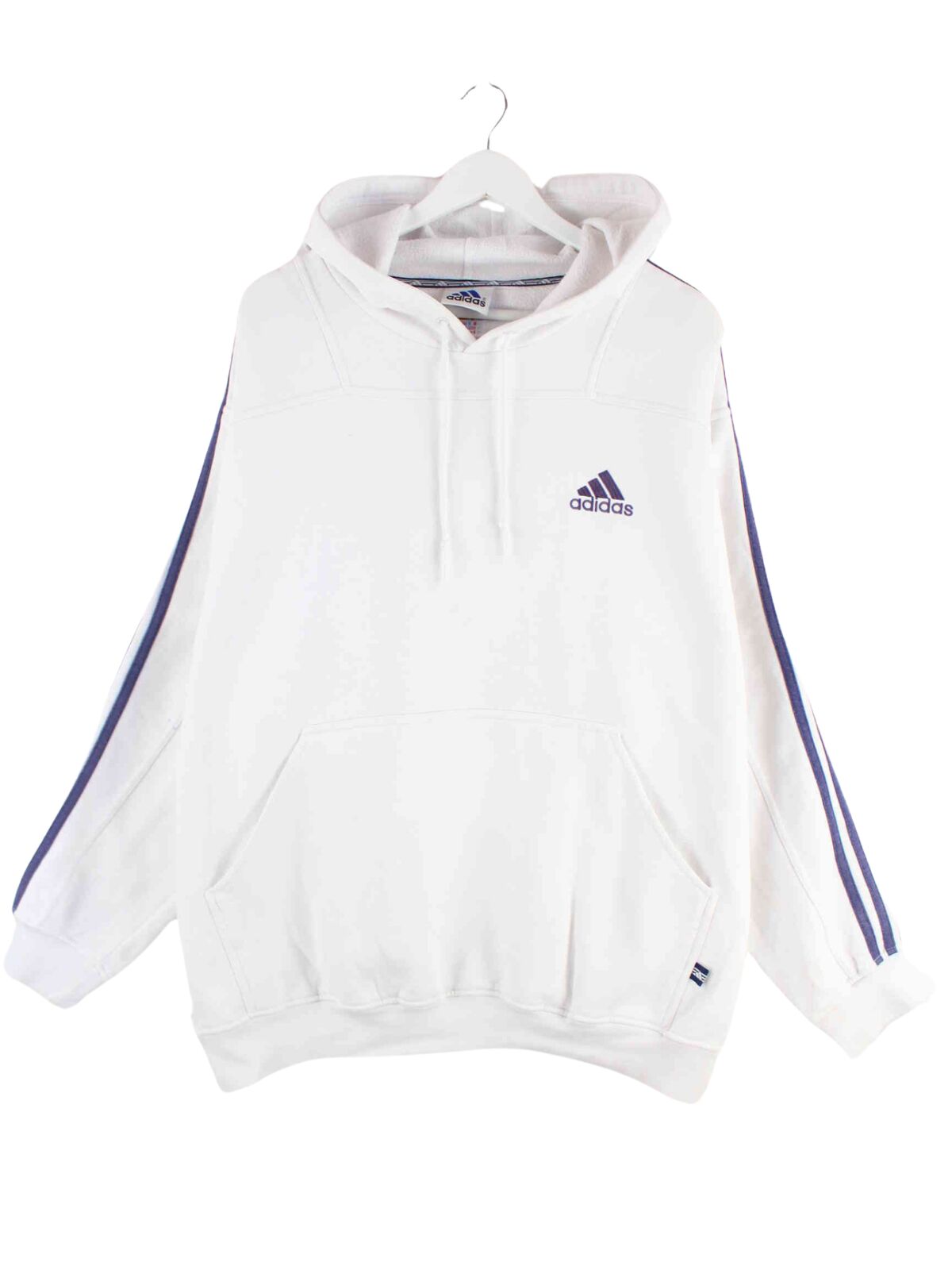 Adidas 90s Vintage 3-Stripes Hoodie Weiß XXL (front image)