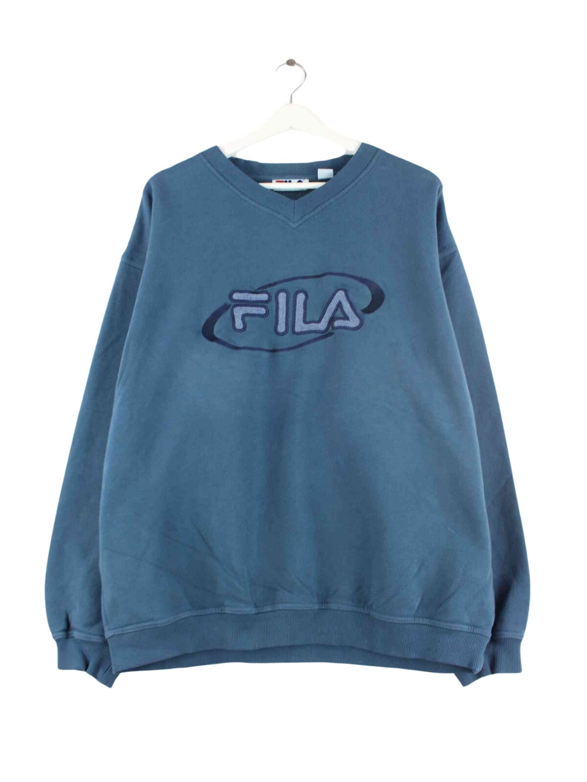 Fila 90s Vintage Logo Embroidered Sweater Blau XL (front image)