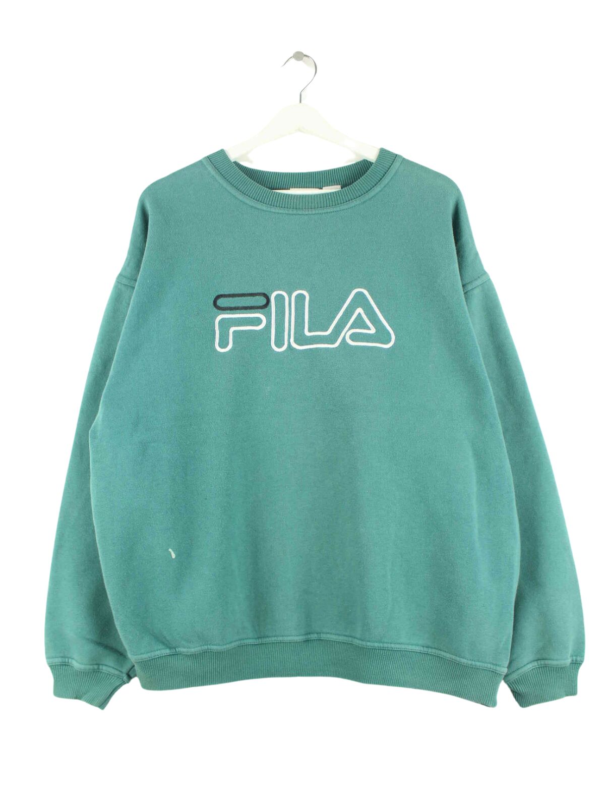 Fila 90s Vintage Embroidered Sweater Grün L (front image)