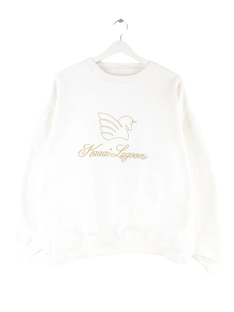 Gear for Sports 90s Vintage Kauai Lagoons Embroidered Heavy Sweater Weiß L