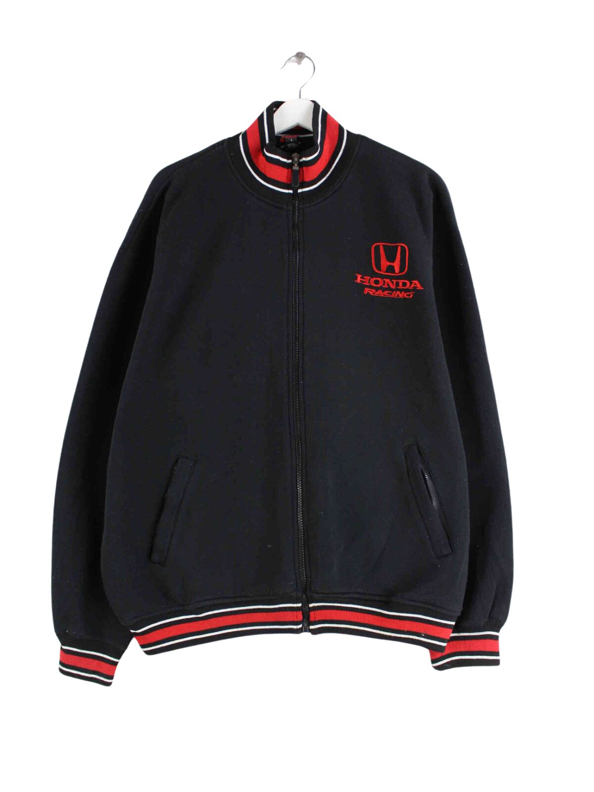 Vintage Honda Embroidered Racing Sweatjacke Schwarz L (front image)