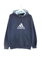 Adidas 90s Vintage Embroidered Hoodie Blau L (front image)