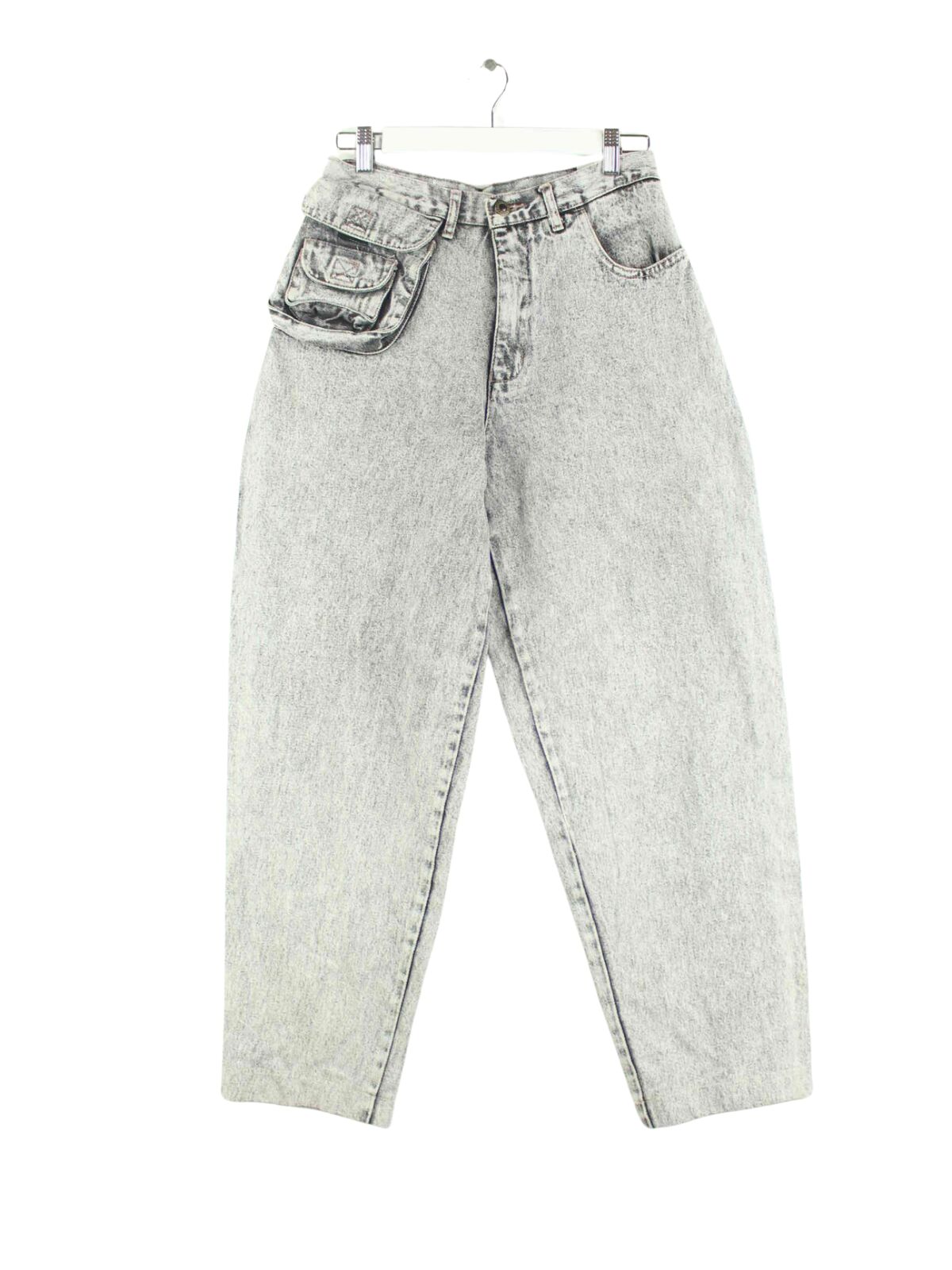 Vintage Damen 90s Washed Jeans Grau W28 L30 (front image)