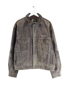 Diesel 90s Vintage Leder College Jacke Grau L (front image)