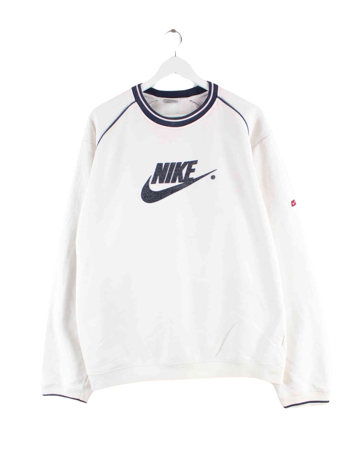 Nike y2k Big Logo Embroidered Sweater Weiß L (front image)