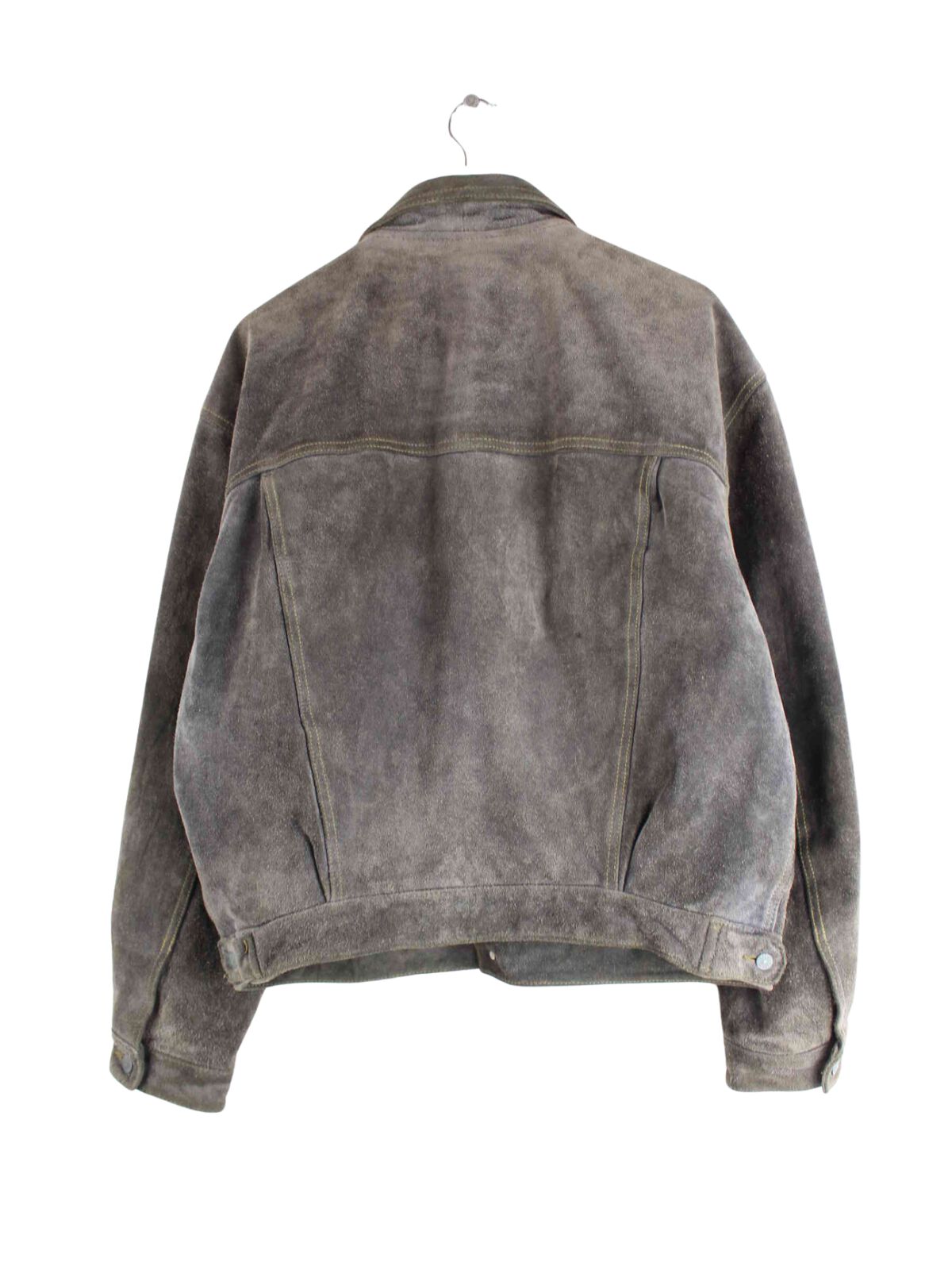 Diesel 90s Vintage Leder College Jacke Grau L (back image)