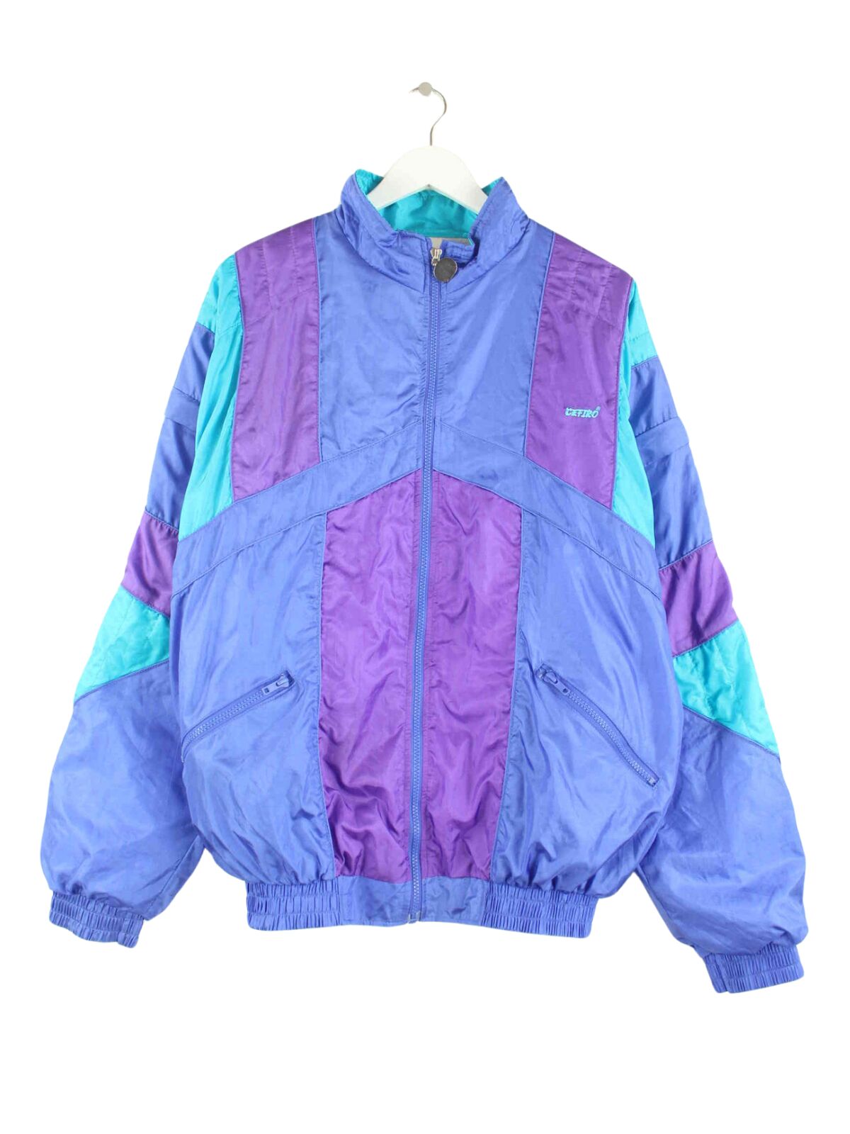 Vintage 80s Trainingsjacke Blau L (front image)