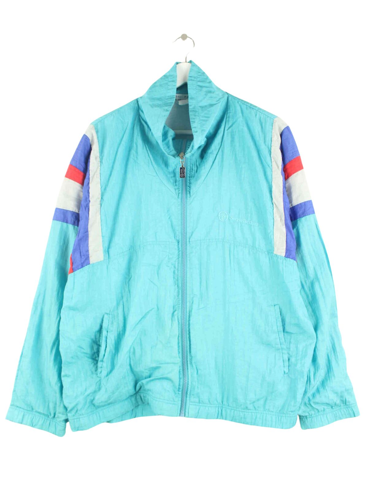 Sergio Tacchini 80s Vintage Embroidered Trainingsjacke Blau L (front image)