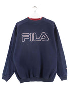 Fila 90s Vintage Embroidered Sweater Blau S (front image)