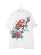 Vintage 1988 Zoo Madrid Birds Print Single Stitch T-Shirt Weiß XL (front image)