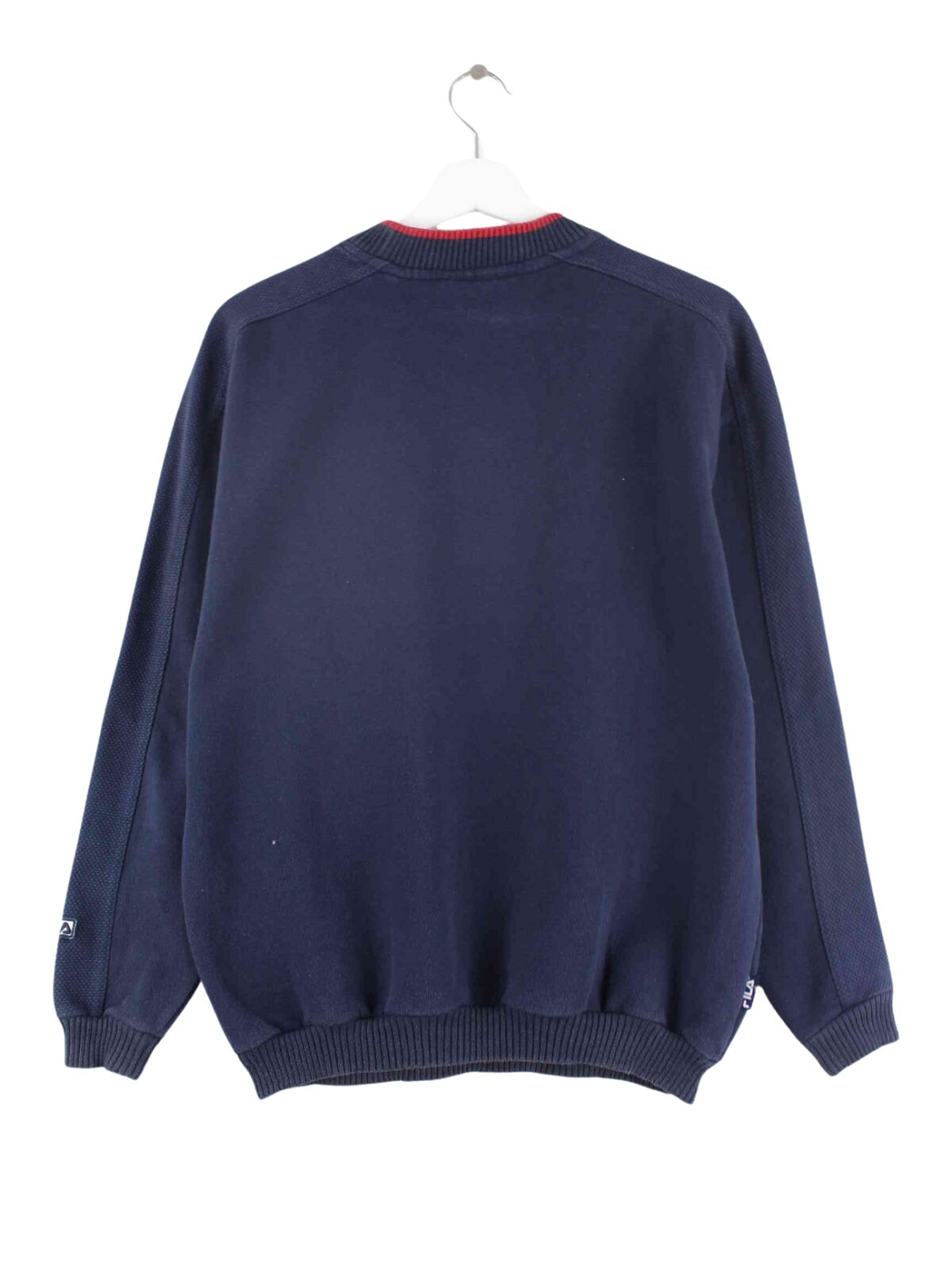 Fila 90s Vintage Embroidered Sweater Blau S (back image)