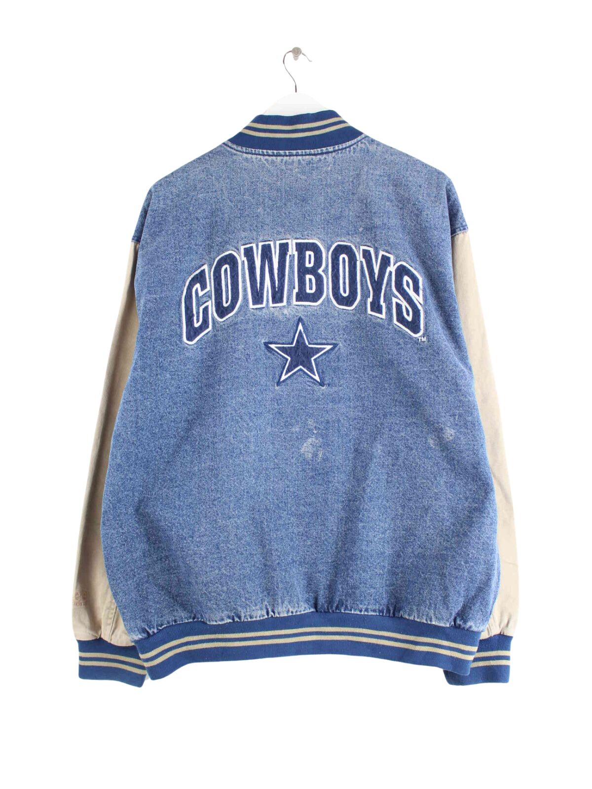 Lee 90s Vintage Dallas Cowboys Denim College Jacke Blau L (back image)