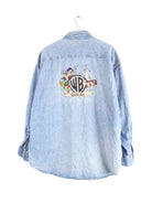 Warner Bros 90s Vintage Looney Tunes Embroidered Hemd Blau XXL (back image)