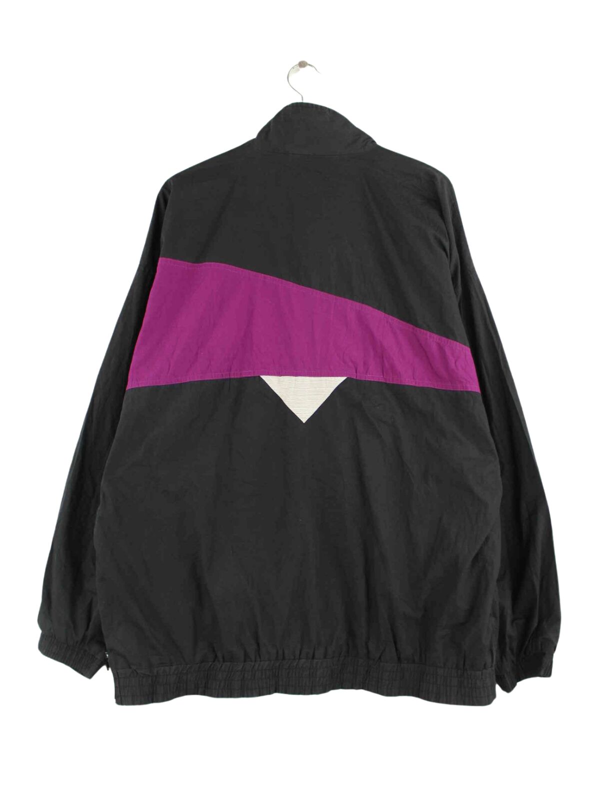 Adidas 80s Vintage Windbreaker Jacke Schwarz XXL (back image)