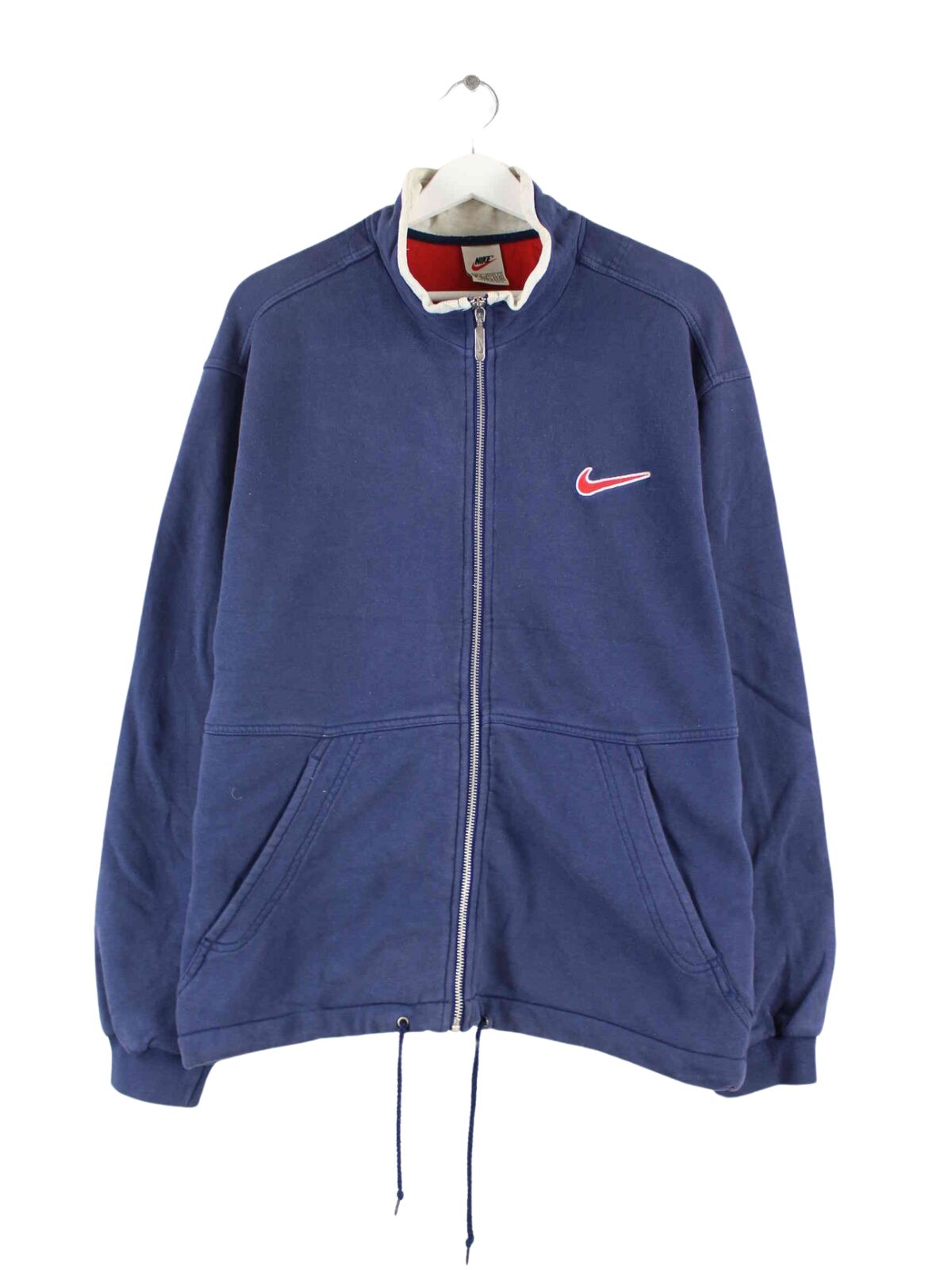 Nike 90s Vintage Big Swoosh Embroidered Sweatjacke Blau S (front image)