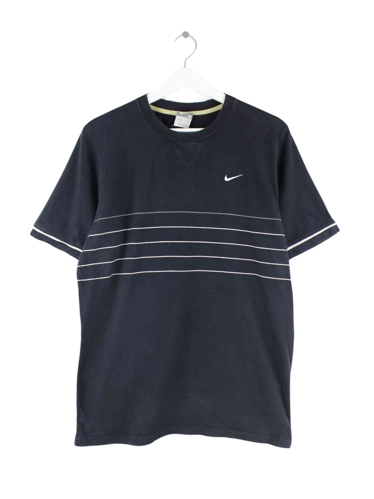 Nike 00s Stripe Print T-Shirt Schwarz M (front image)