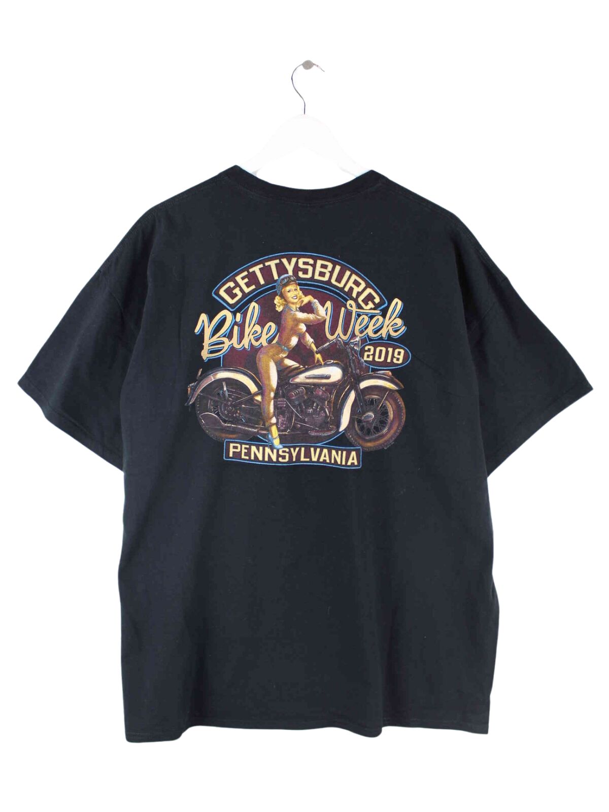 Gildan Gettysburg Bike Week Print T-Shirt Schwarz XXL (back image)