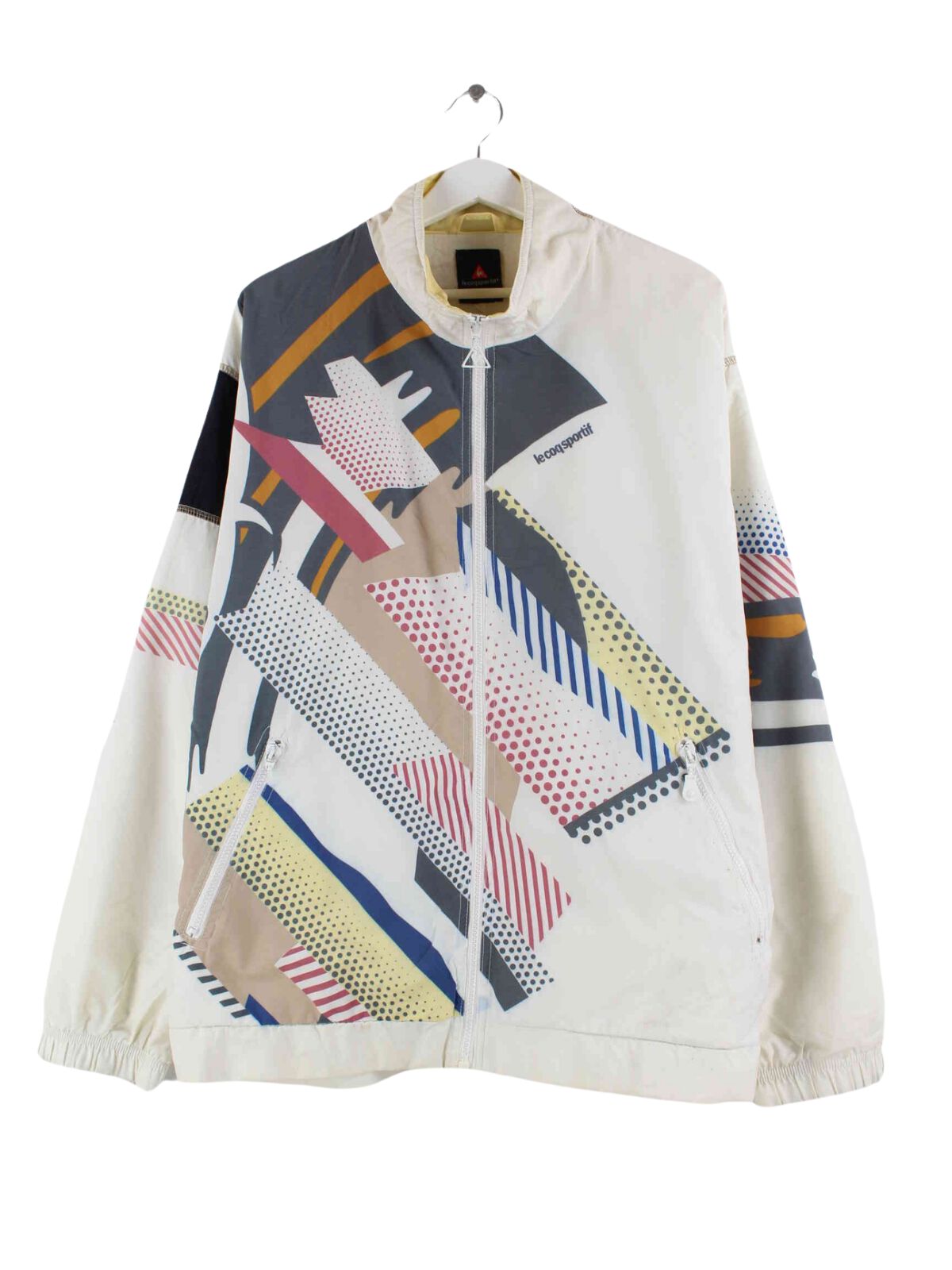 Le Coq Sportif 90s Vintage Crazy Pattern Trainingsjacke Beige XXL (front image)