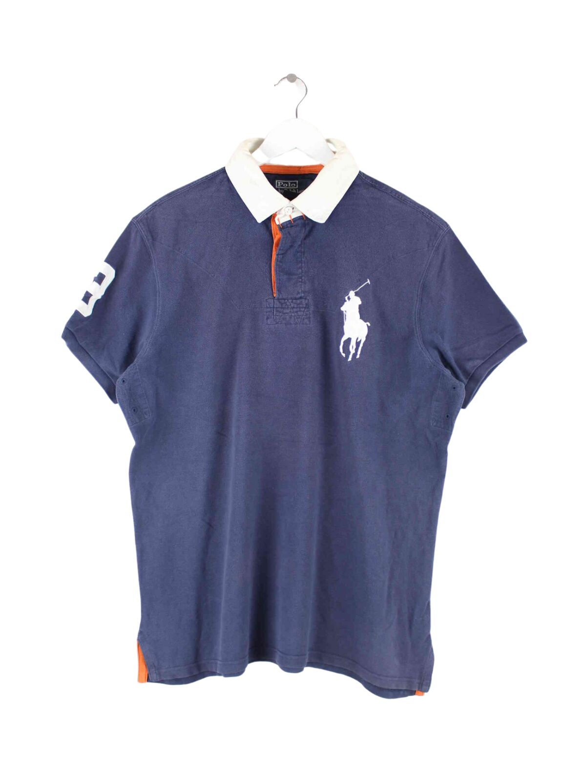 Ralph Lauren 90s Vintage Embroidered Polo Blau L (front image)