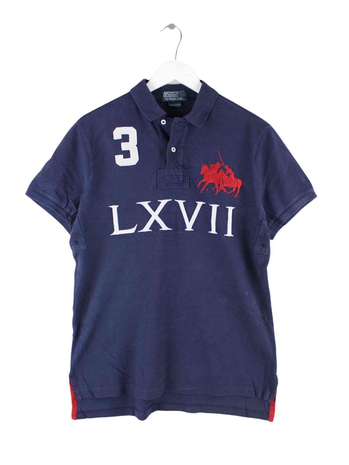 Ralph Lauren 90s Vintage Embroidered Polo Blau M (front image)