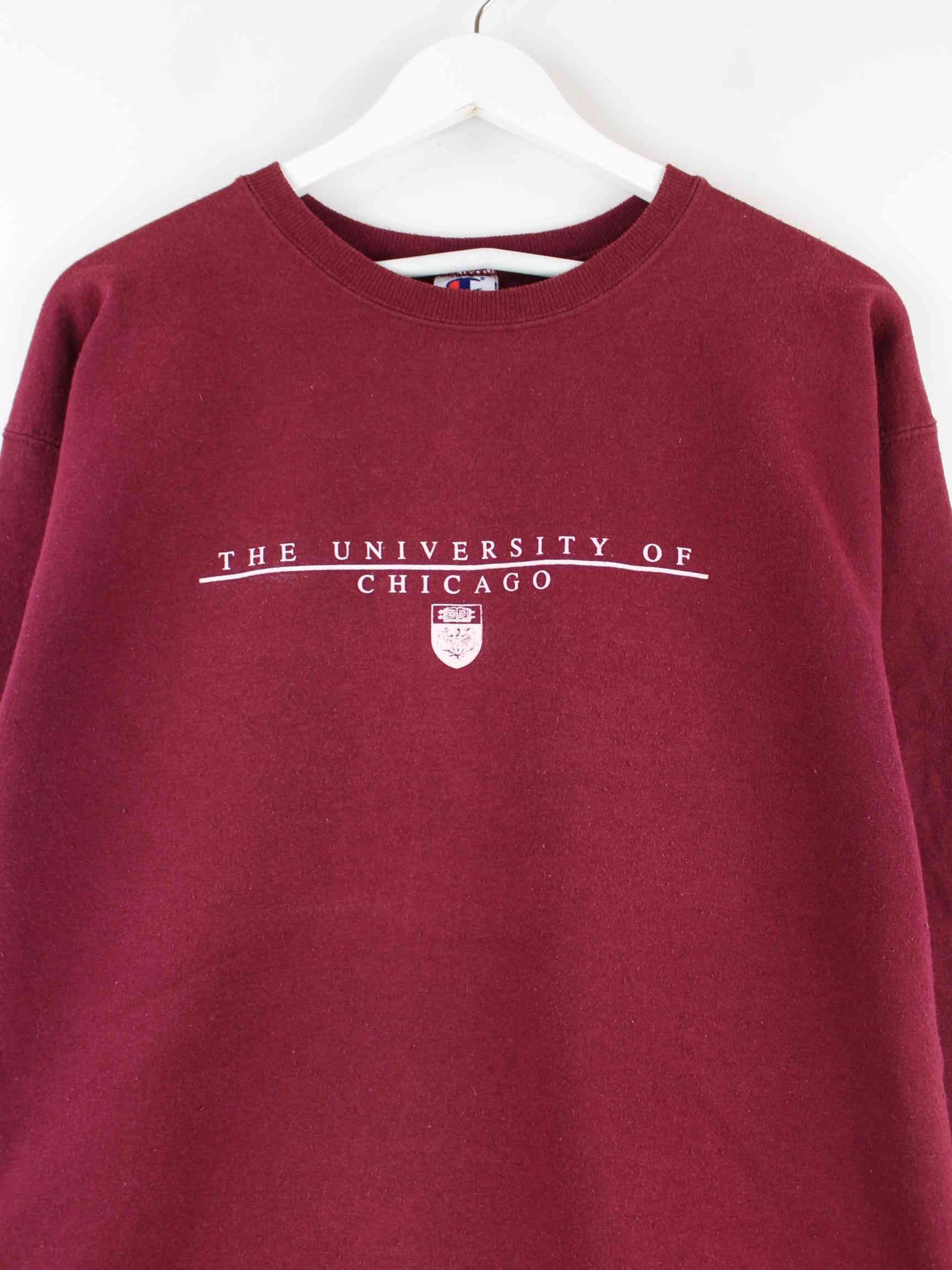 Champion 90s Vintage Chicago University Print Sweater Rot L (detail image 1)