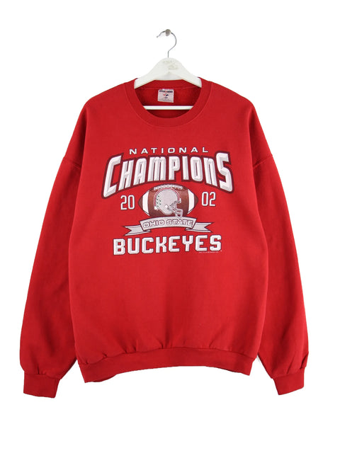 Jerzees 2002 Ohio State Buckeyes Champions Print Sweater Rot XL