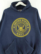 Vintage 90s US Navy Hoodie Blau L (detail image 1)