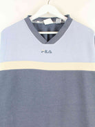 Fila 00s Embroidered V-Neck Sweater Blau L (detail image 1)