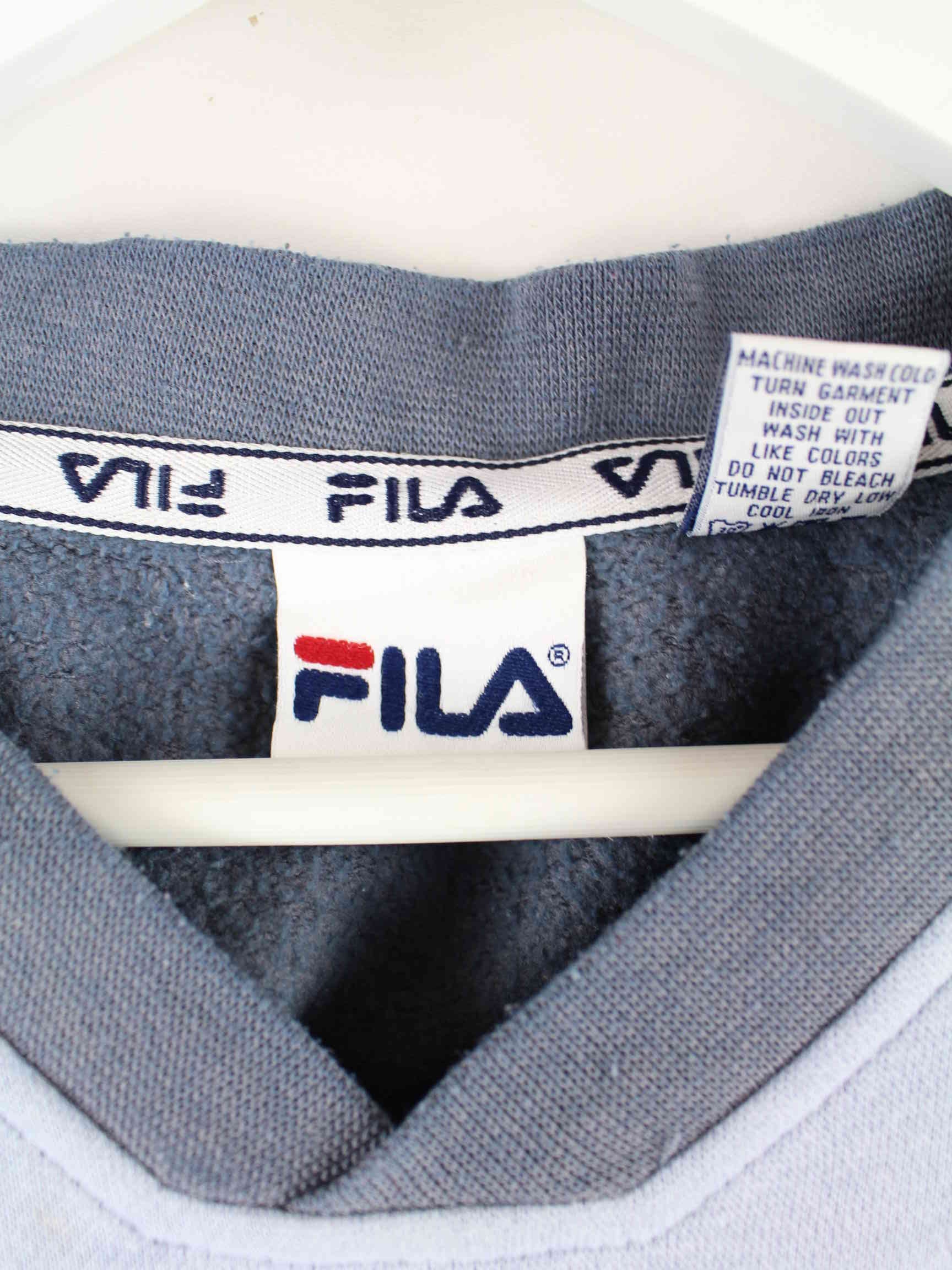 Fila 00s Embroidered V-Neck Sweater Blau L (detail image 2)