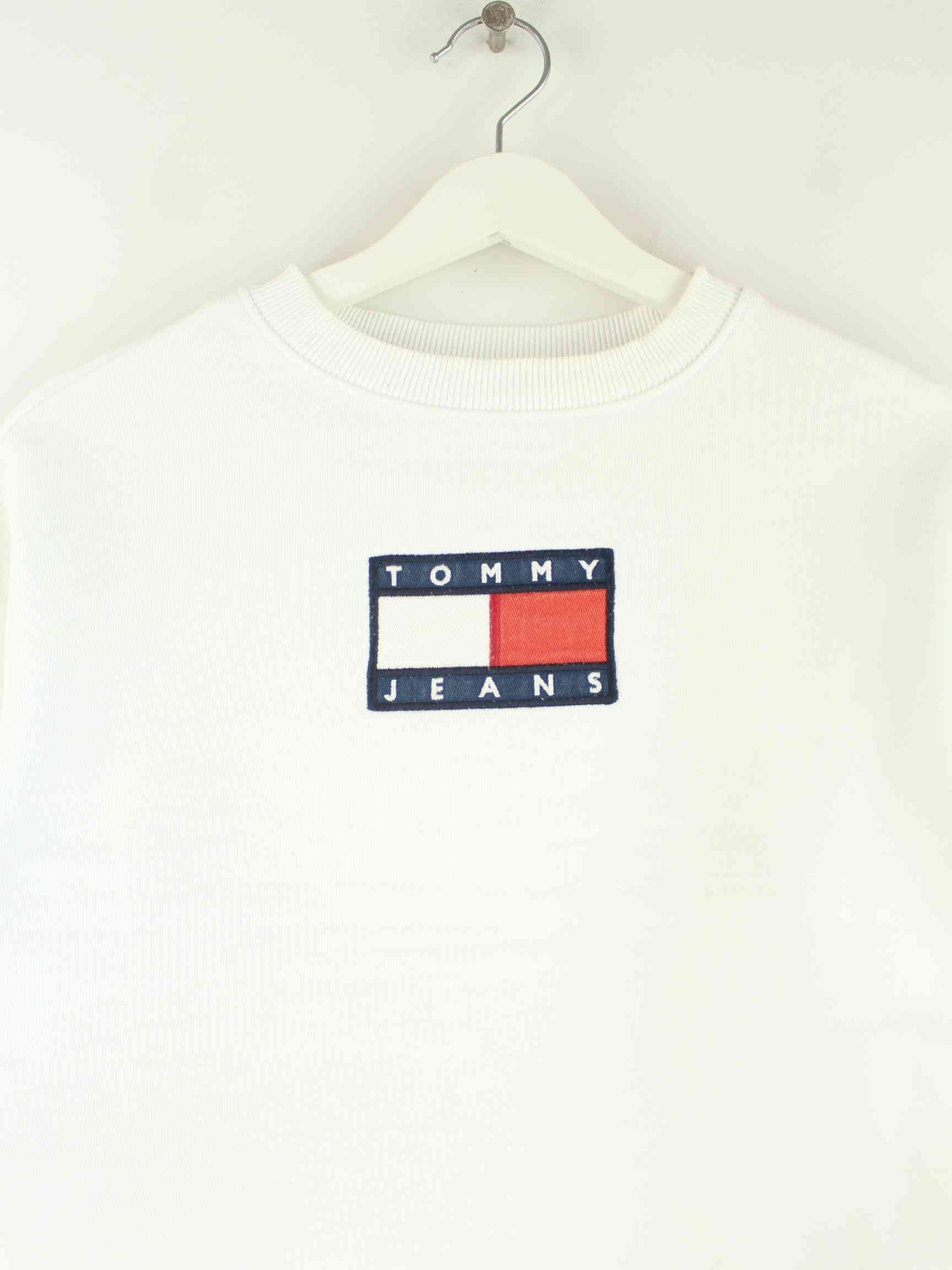 Tommy Hilfiger Damen Embroidered Crop Sweater Weiß XS (detail image 1)