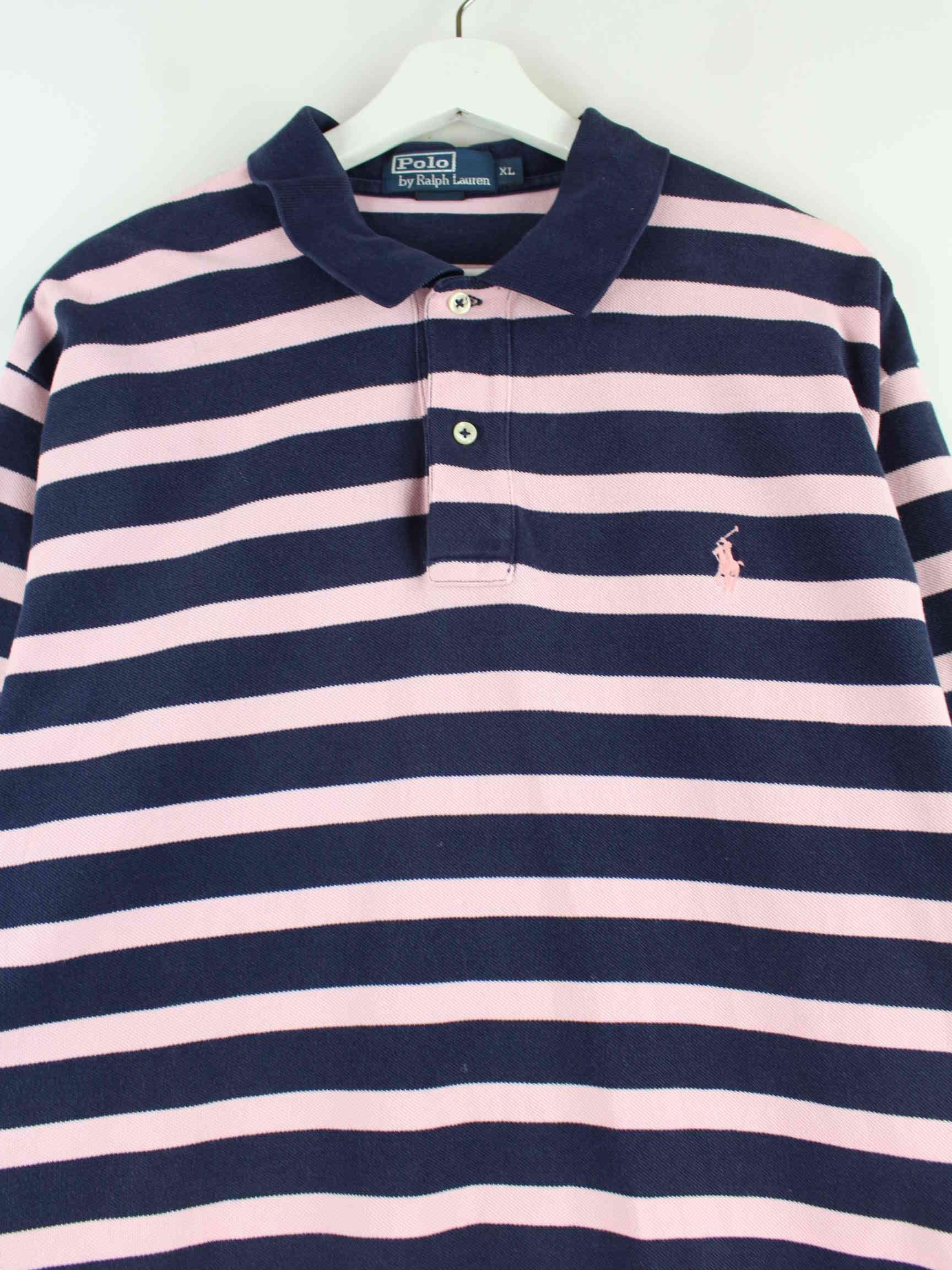 Ralph Lauren 90s Vintage Striped Polo Mehrfarbig XL (detail image 1)