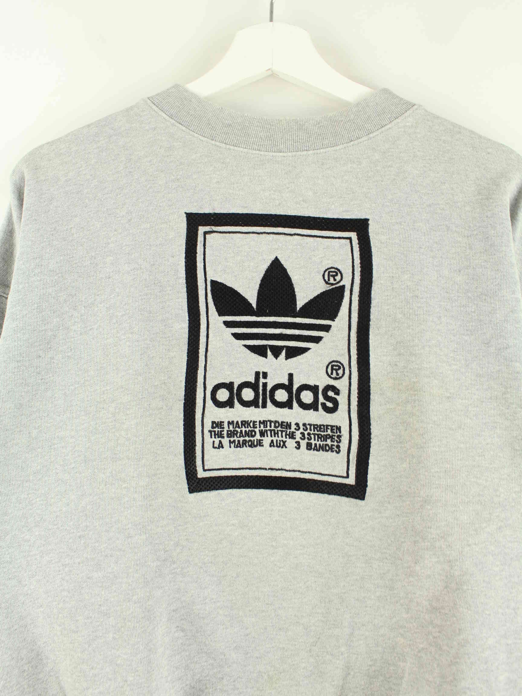 Adidas 80s Vintage Embroidered Logo Sweater Grau M (detail image 1)